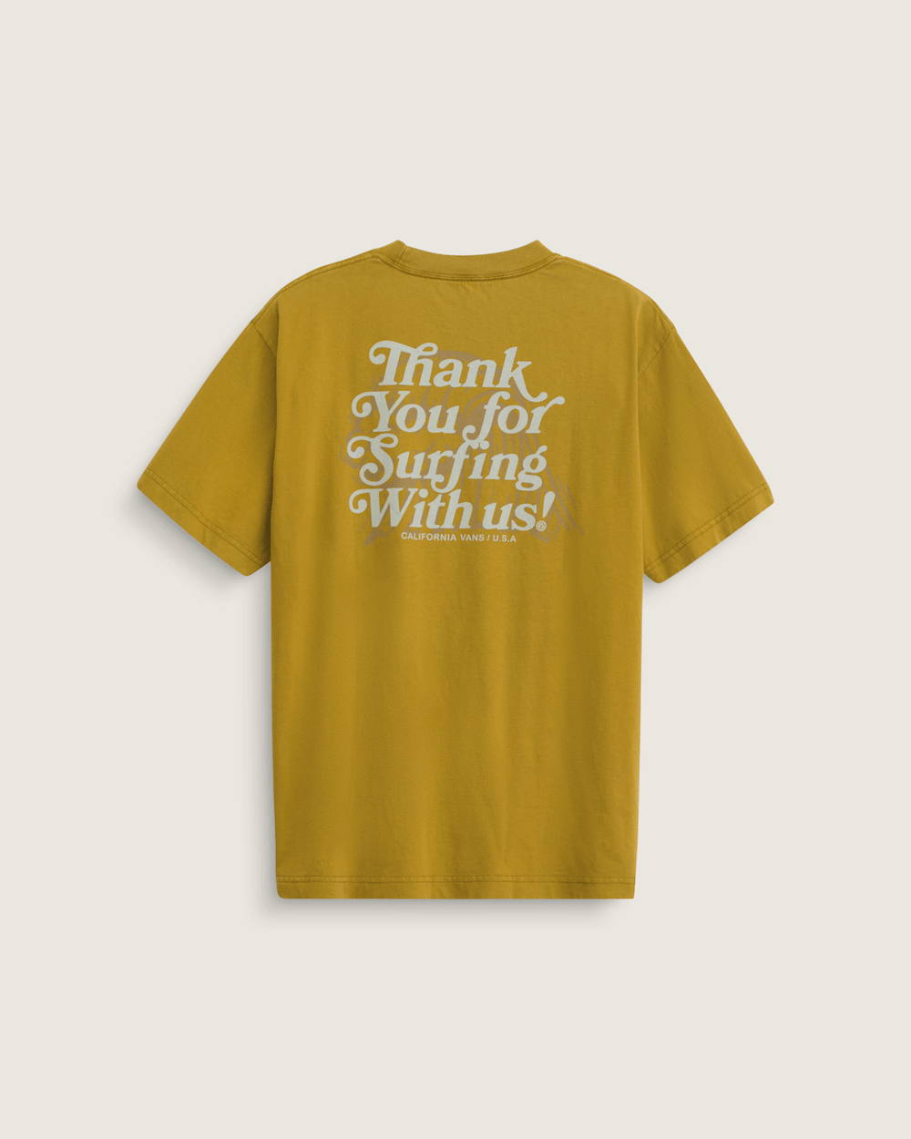 Men Vans Thanks For Surfin T-Shirt in Burnt Gold Yellow