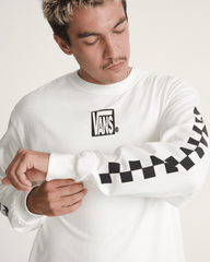 Men Vans TeamTeam Long Sleeve T-Shirt in Egret White