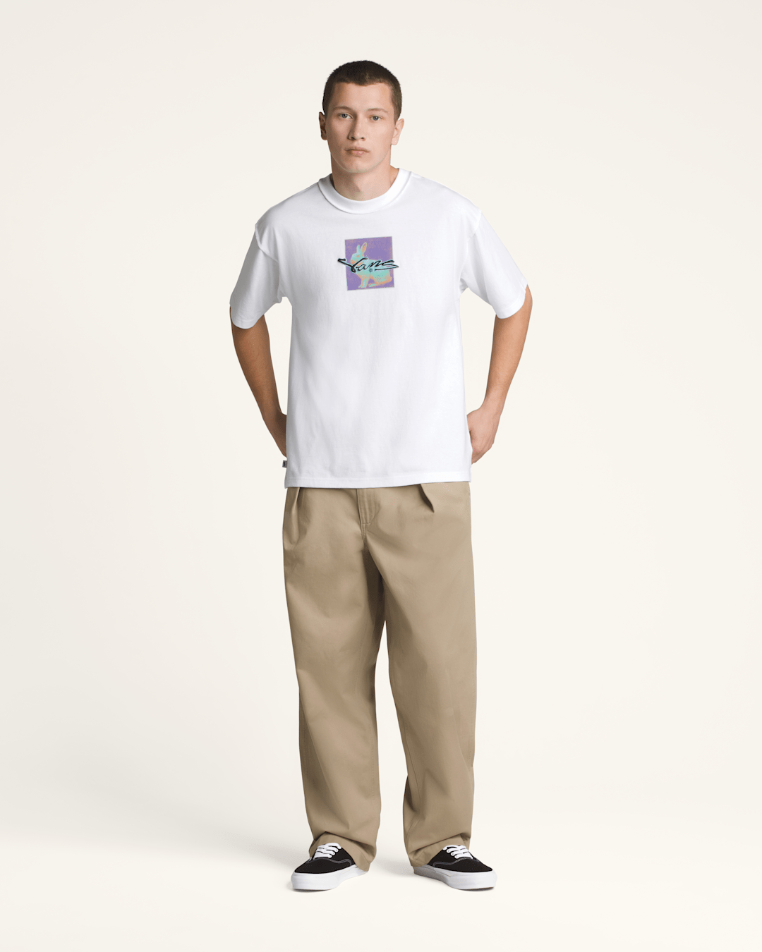 Men Vans Premium Short Sleeve T-Shirt in White
