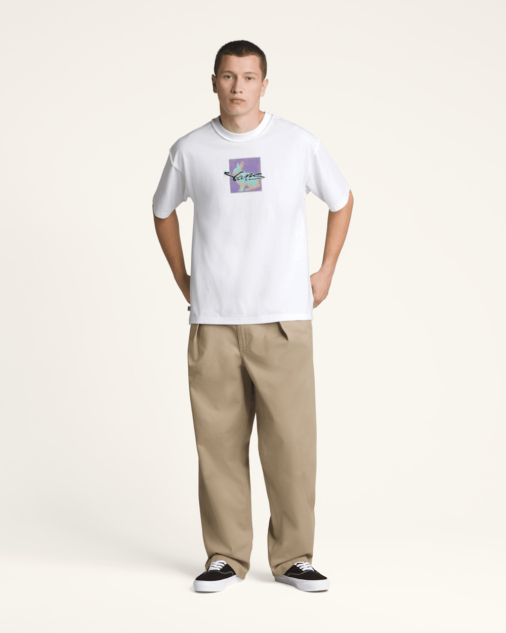 Men Vans Premium Short Sleeve T-Shirt in White