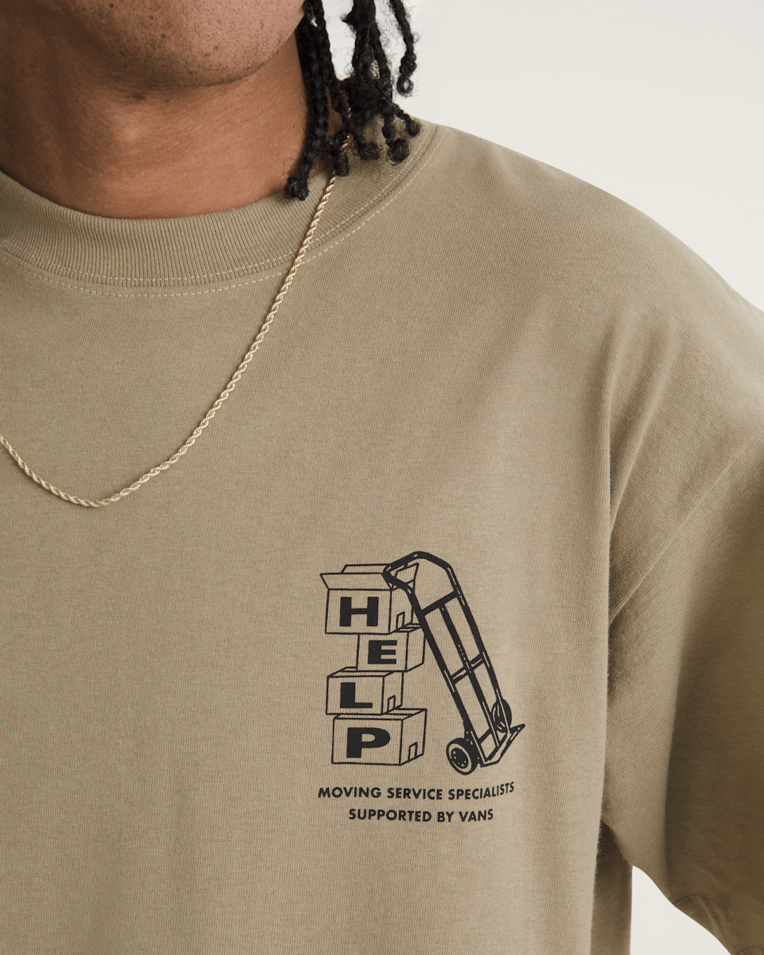 Men Vans Moving Co T-Shirt in Bay Leaf Brown