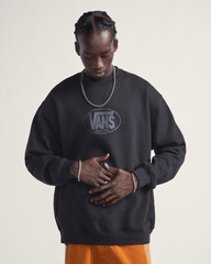 Men Vans Classic Oval Crew Sweatshirt in Black