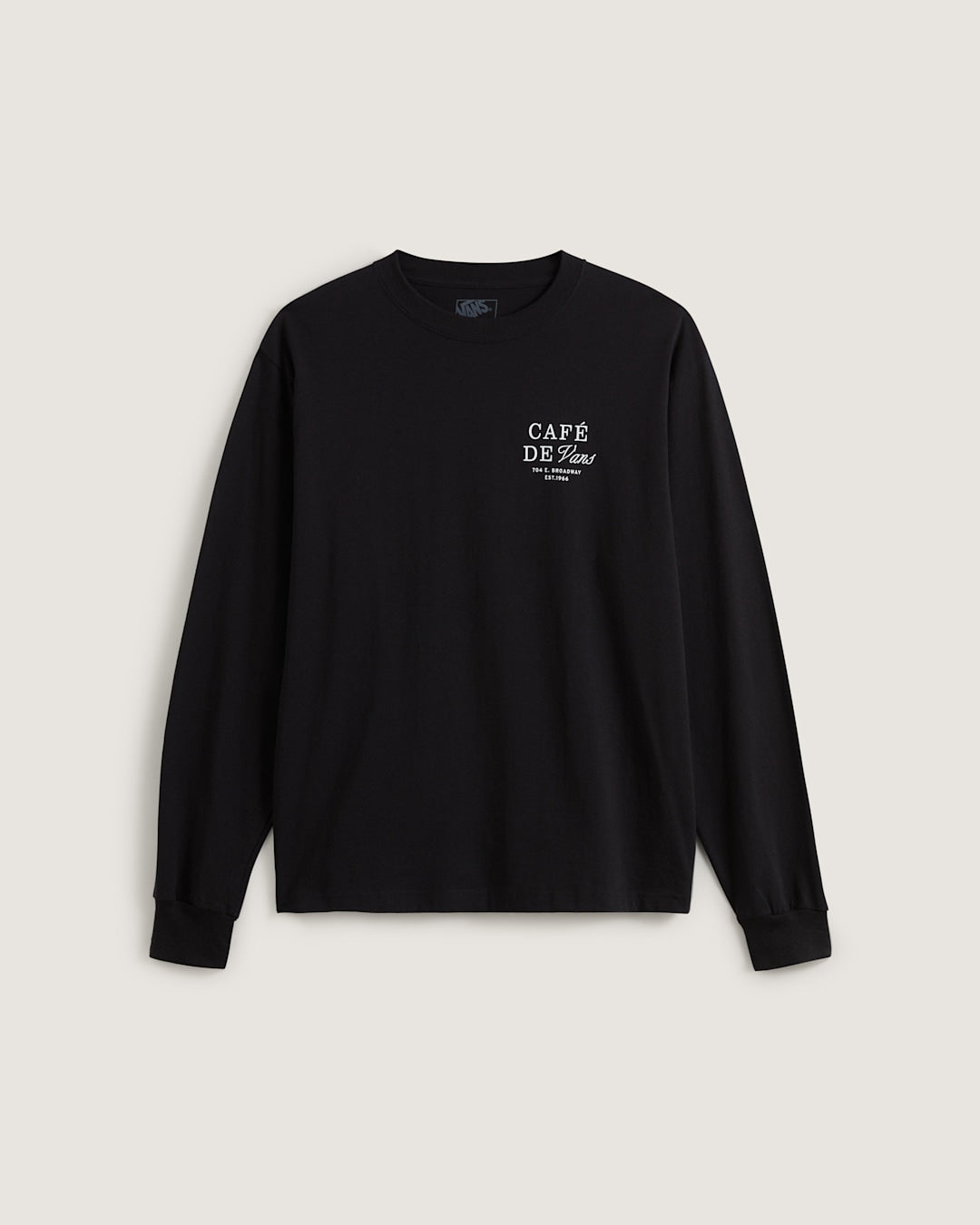 Men Vans Cafe Vans Long Sleeve T-Shirt in Black