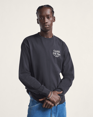 Men Vans Cafe Vans Long Sleeve T-Shirt in Black