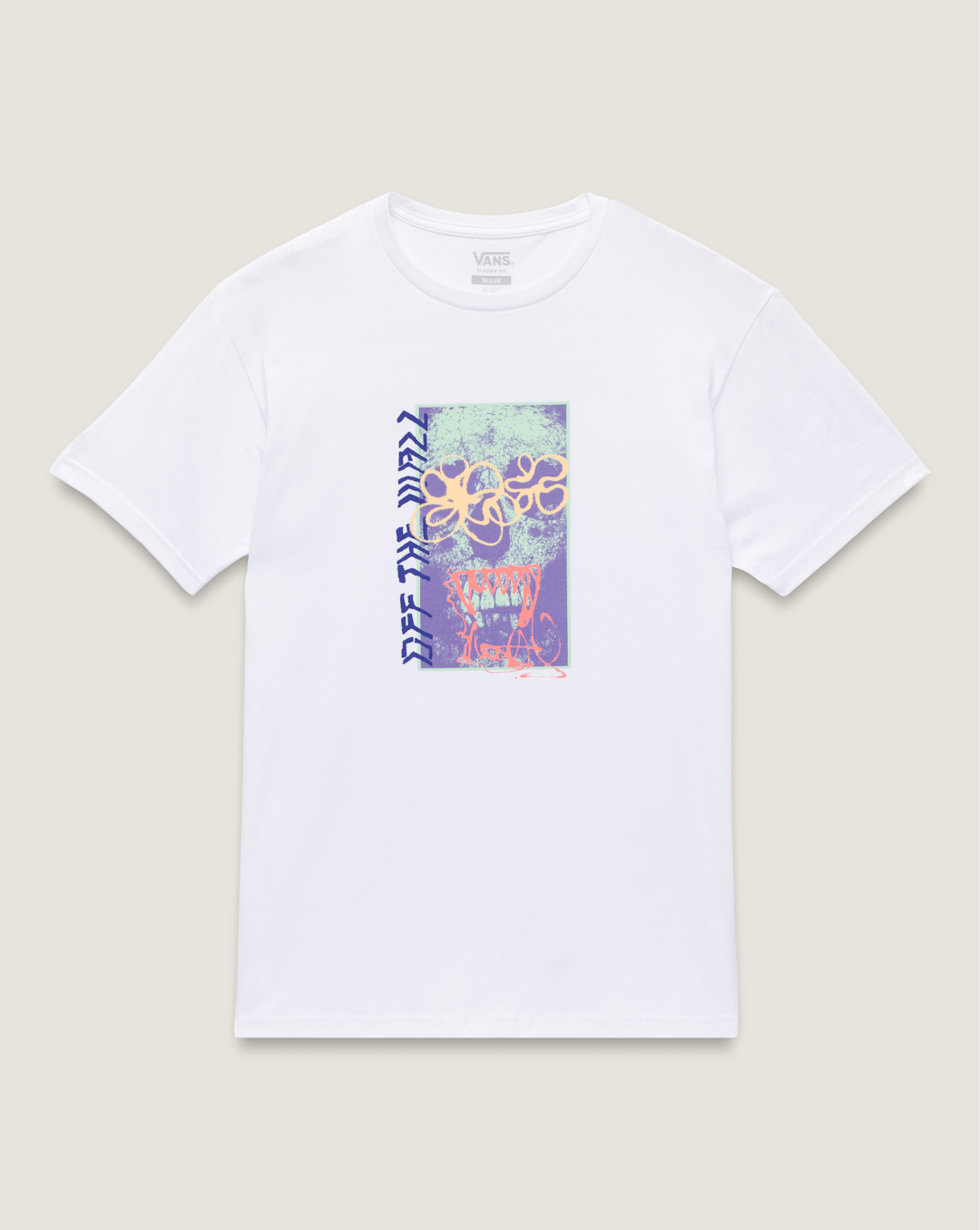 Men Vans Spray Layer T-Shirt in White