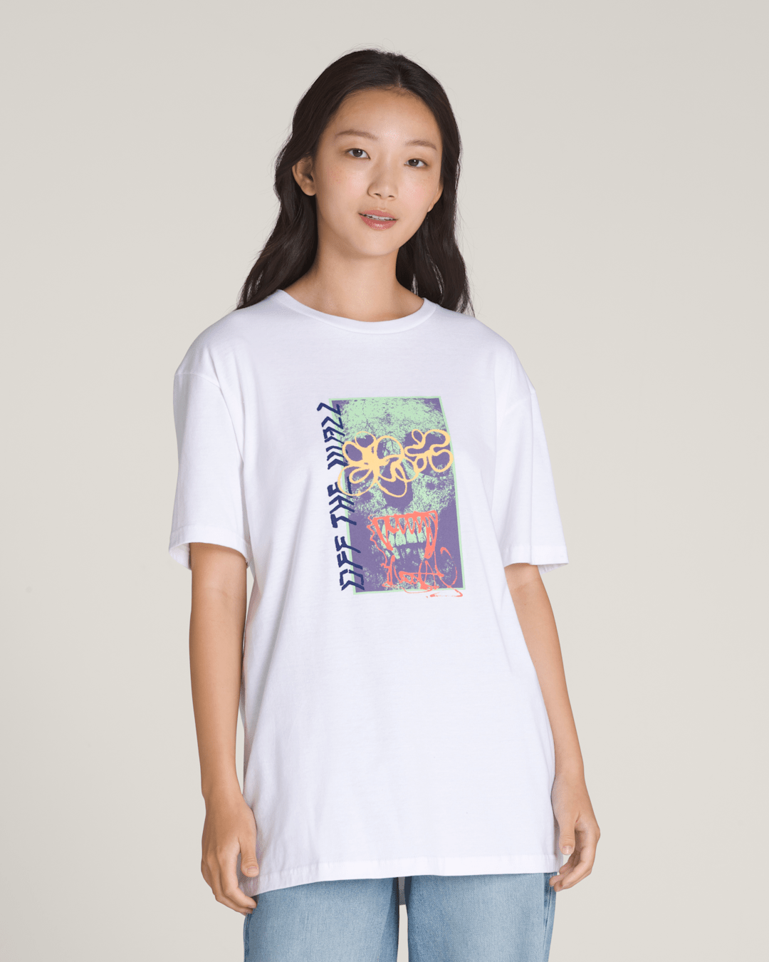 Men Vans Spray Layer T-Shirt in White