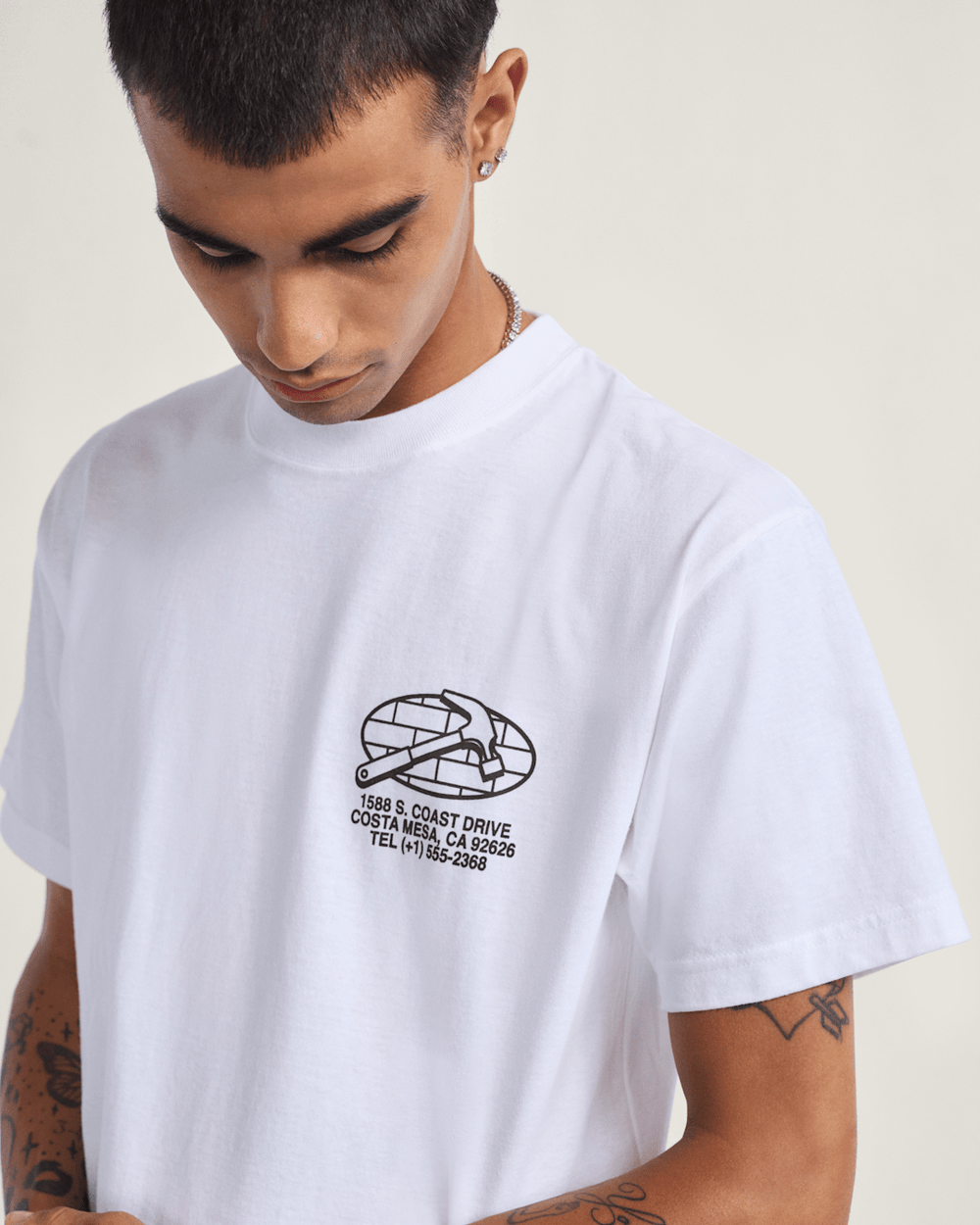 Men Vans Service Repair T-Shirt in White