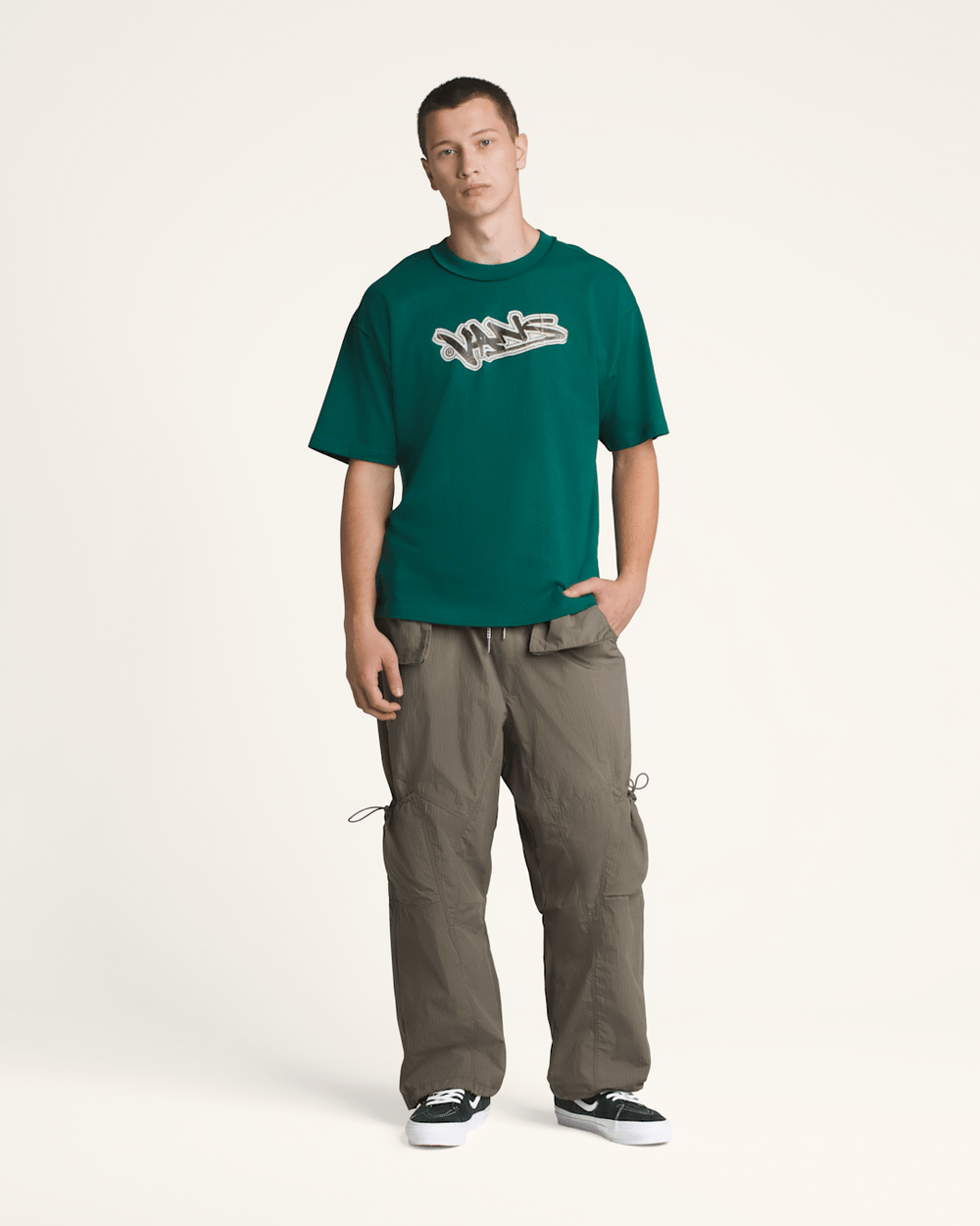 Men Vans Premium Short Sleeve T-Shirt in Rain Forest Green