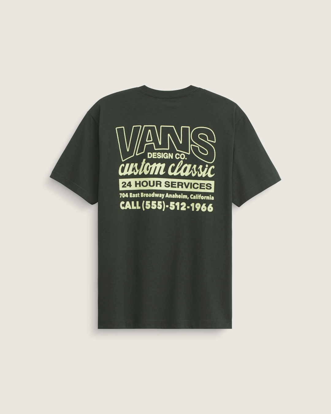Men Vans Shop Front T-Shirt in Dried Kelp Green