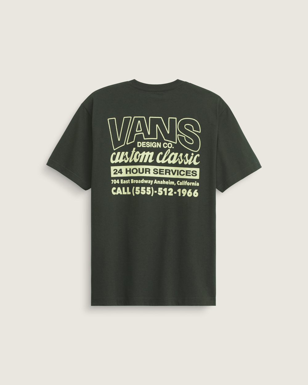 Men Vans Shop Front T-Shirt in Dried Kelp Green