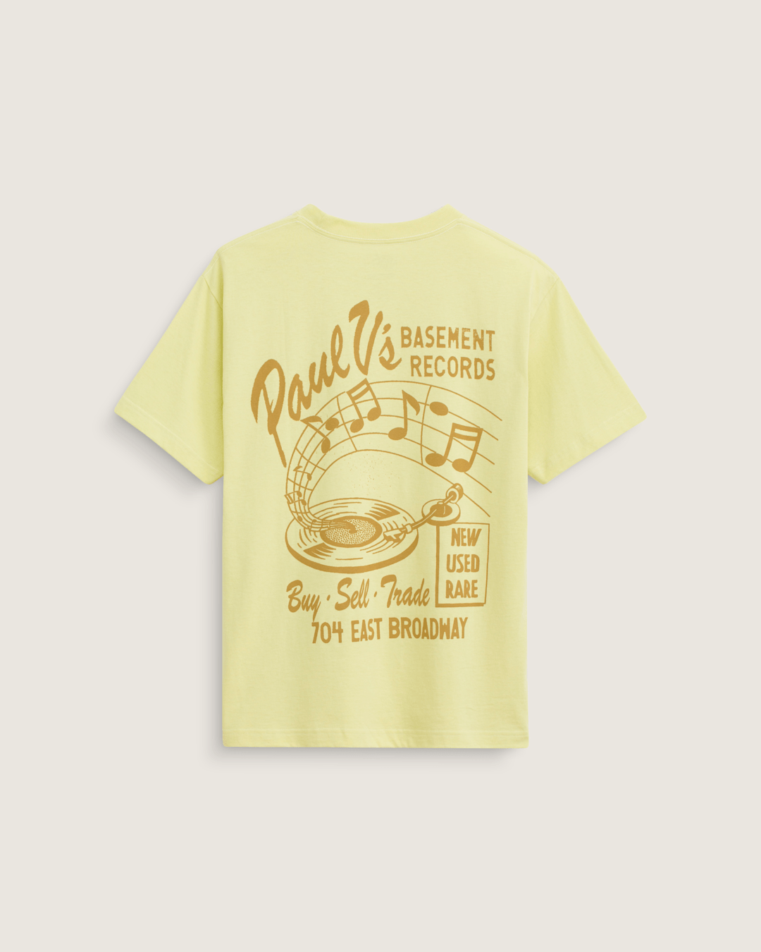 Men Vans Paul Vs T-Shirt in Canary Yellow
