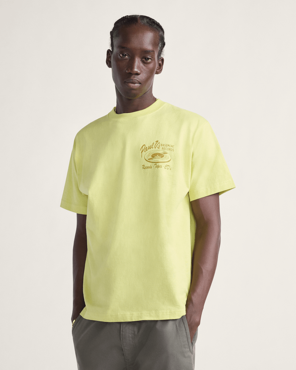 Men Vans Paul Vs T-Shirt in Canary Yellow