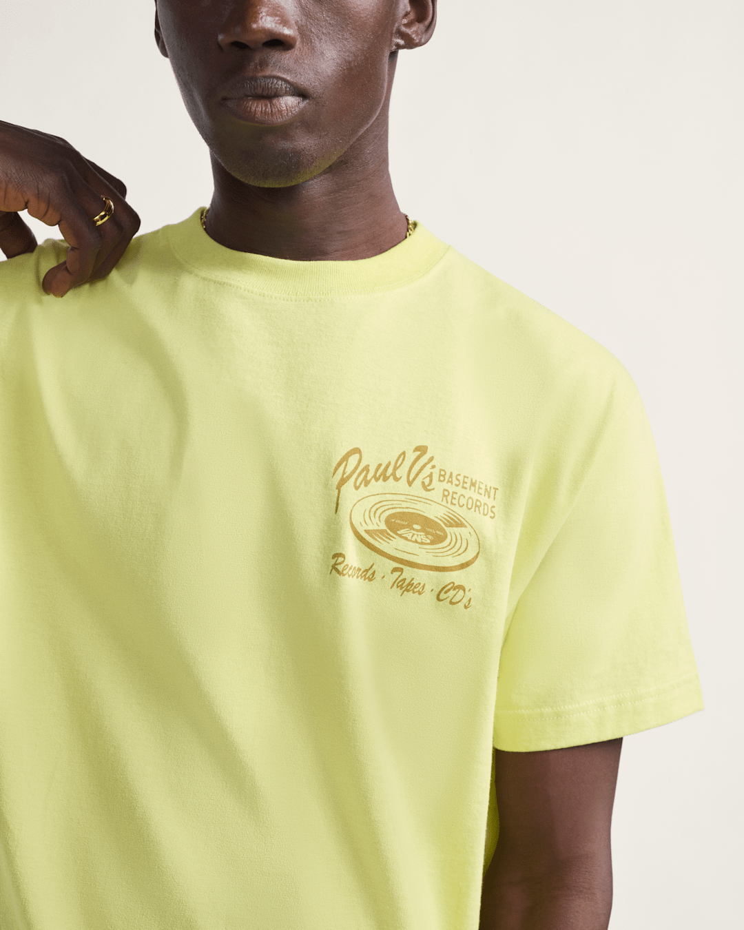 Men Vans Paul Vs T-Shirt in Canary Yellow
