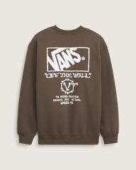 Men Vans Circle Bones Formula Crew Sweatshirt in Coal Brown