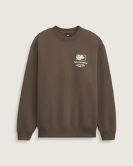 Men Vans Circle Bones Formula Crew Sweatshirt in Coal Brown