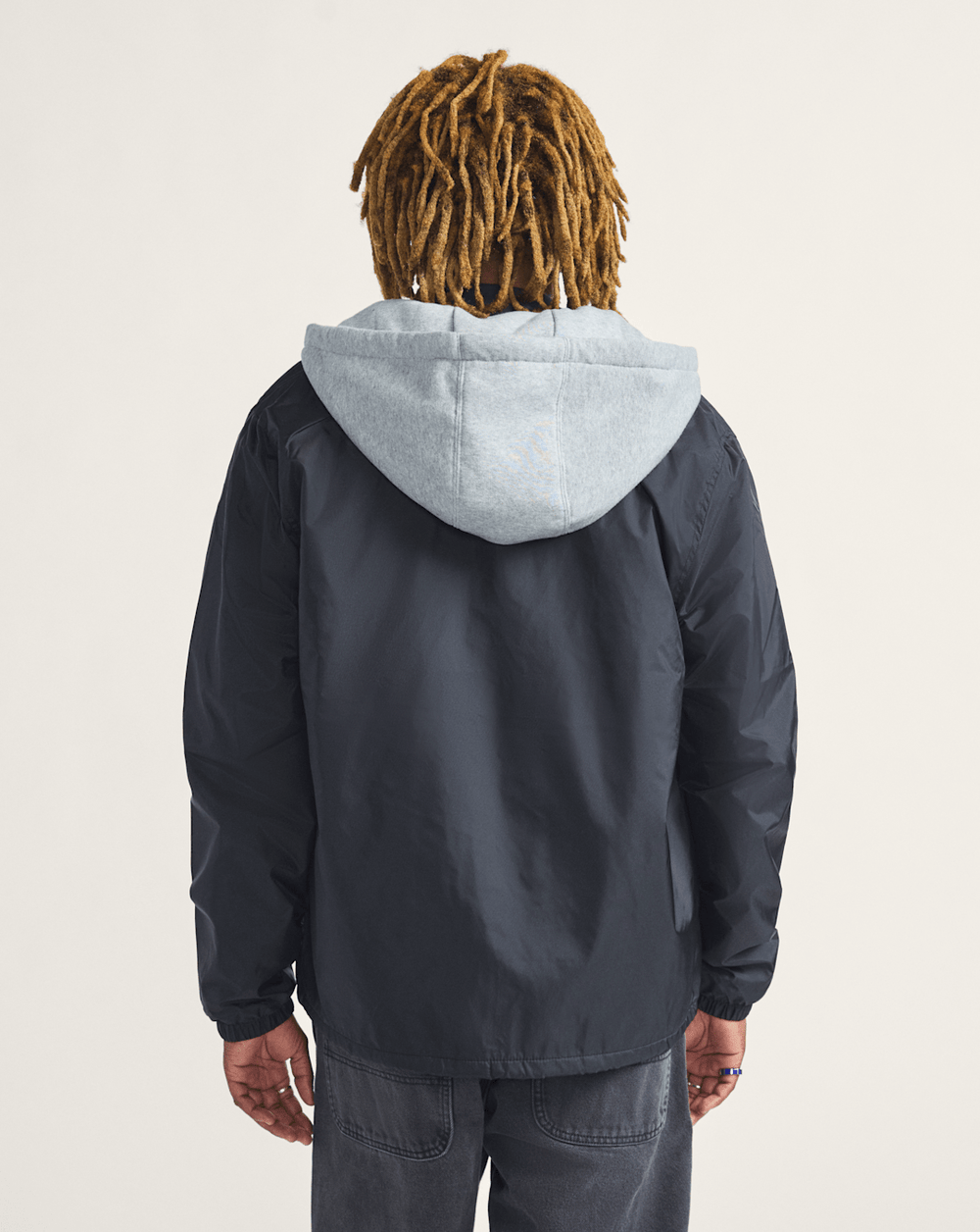 Men Vans Riley Hooded Coach's Jacket in Black