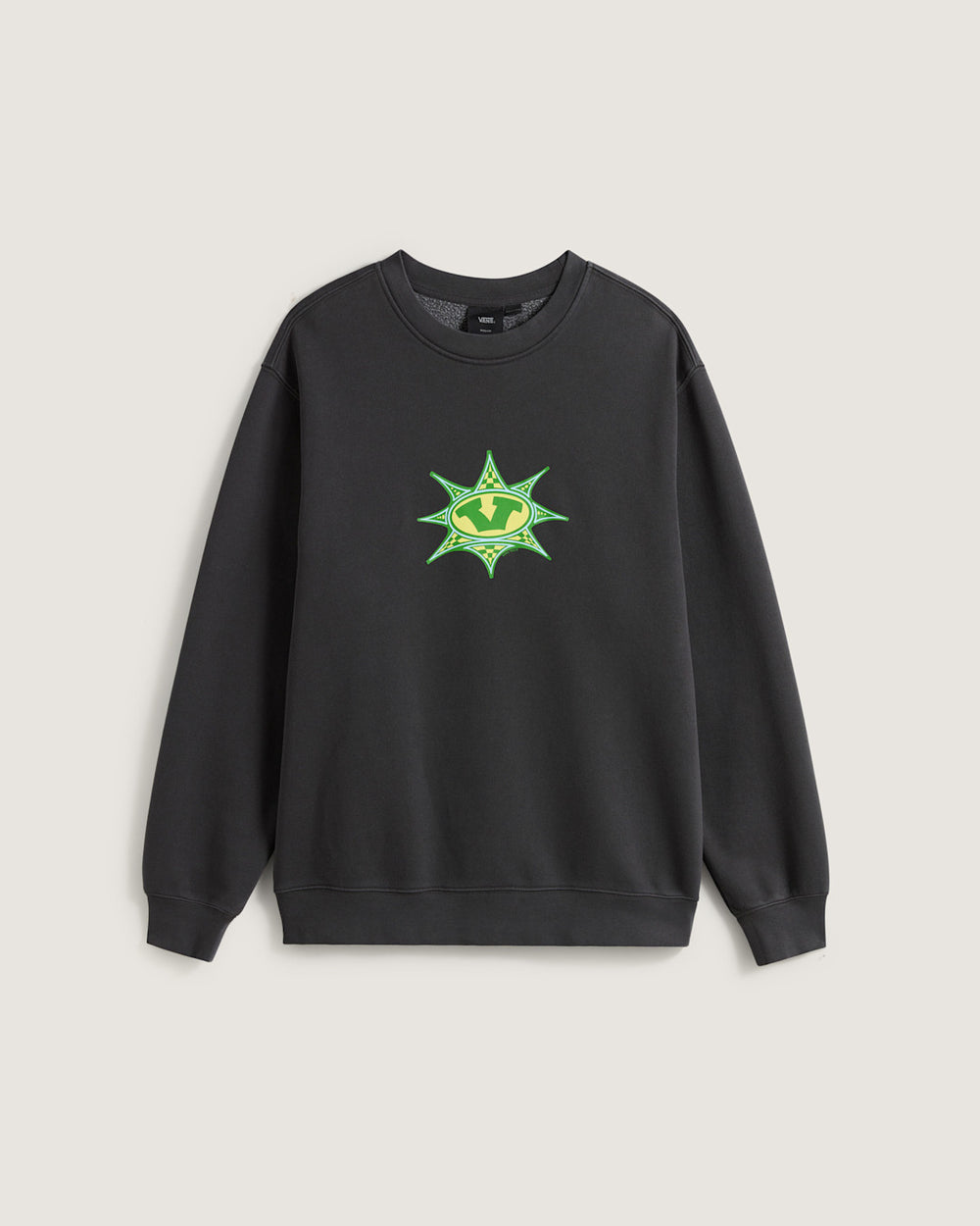 Men Vans Star Checker Crew Sweatshirt in Black