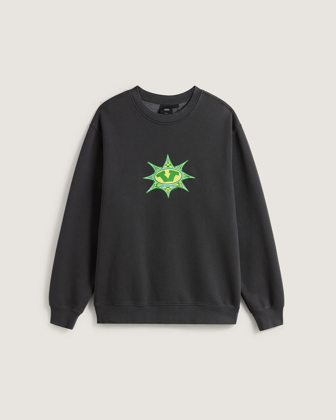 Men Vans Star Checker Crew Sweatshirt in Black