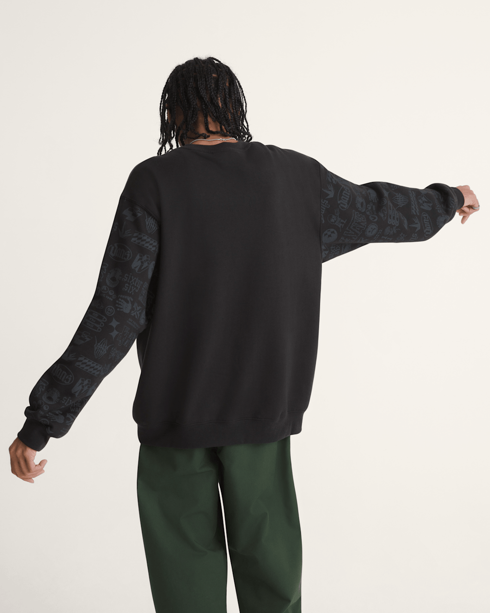 Men Vans Mixed Lot Crew Sweatshirt in Black
