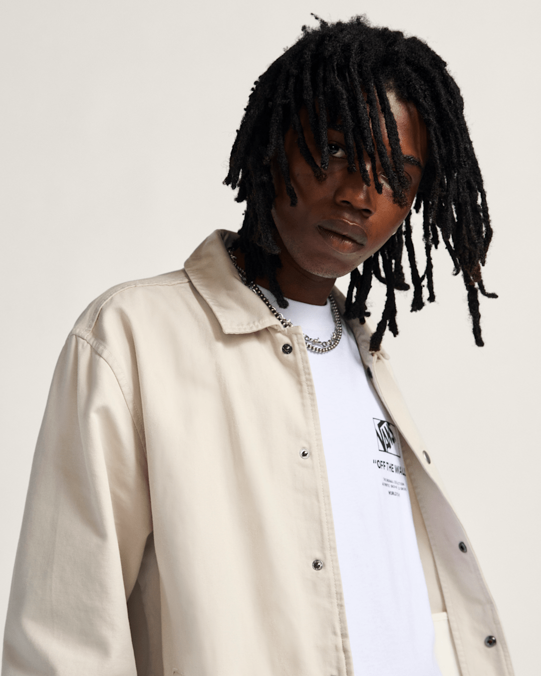 Men Vans Torrey Coaches Jacket in Taupe Mist Beige