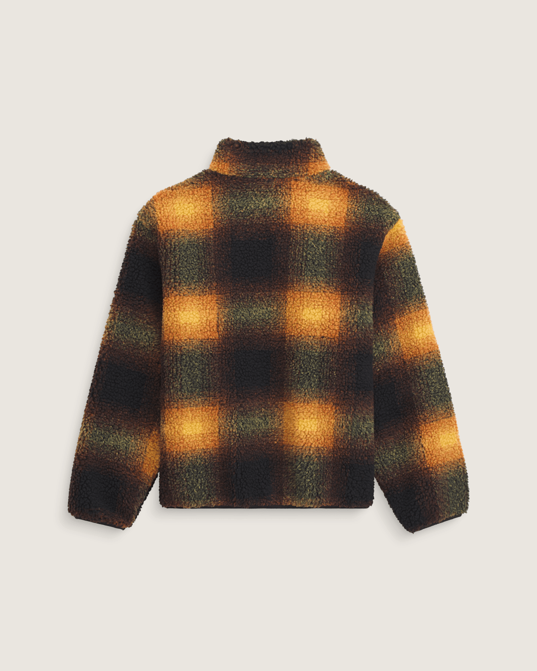 Men Vans Heights High Pile Jacket in Green / Mustard Yellow
