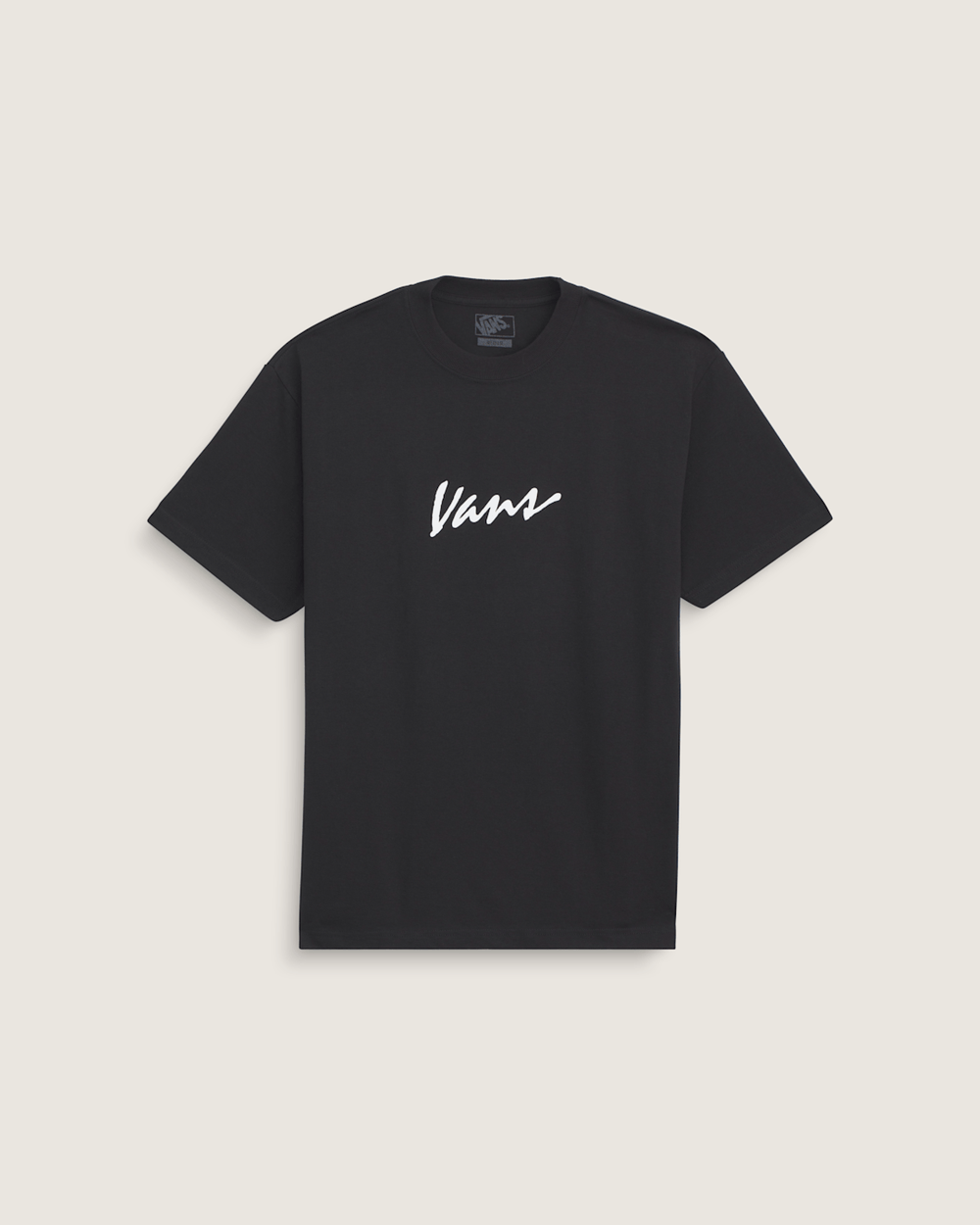 Men Vans Classic Script T-Shirt in Black / White