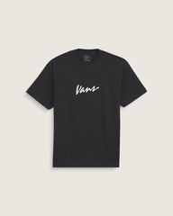 Men Vans Classic Script T-Shirt in Black / White