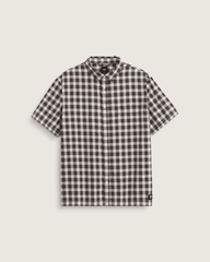 Men Vans Monte Plaid Button Up Shirt in Egret White