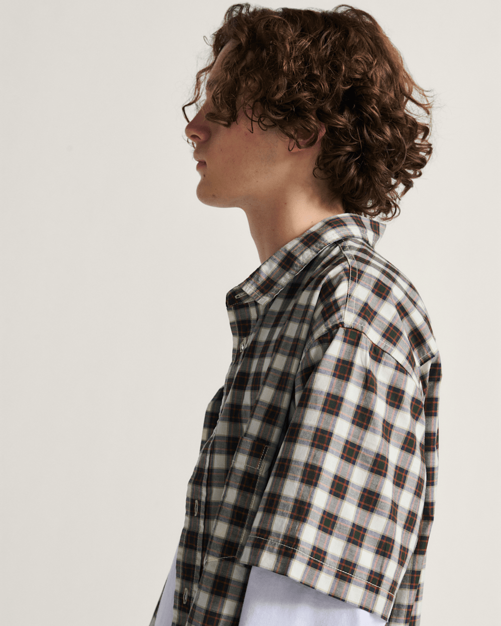 Men Vans Monte Plaid Button Up Shirt in Egret White