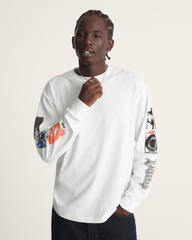 Men Vans Stormcast Long Sleeve T-Shirt in Marshmallow White