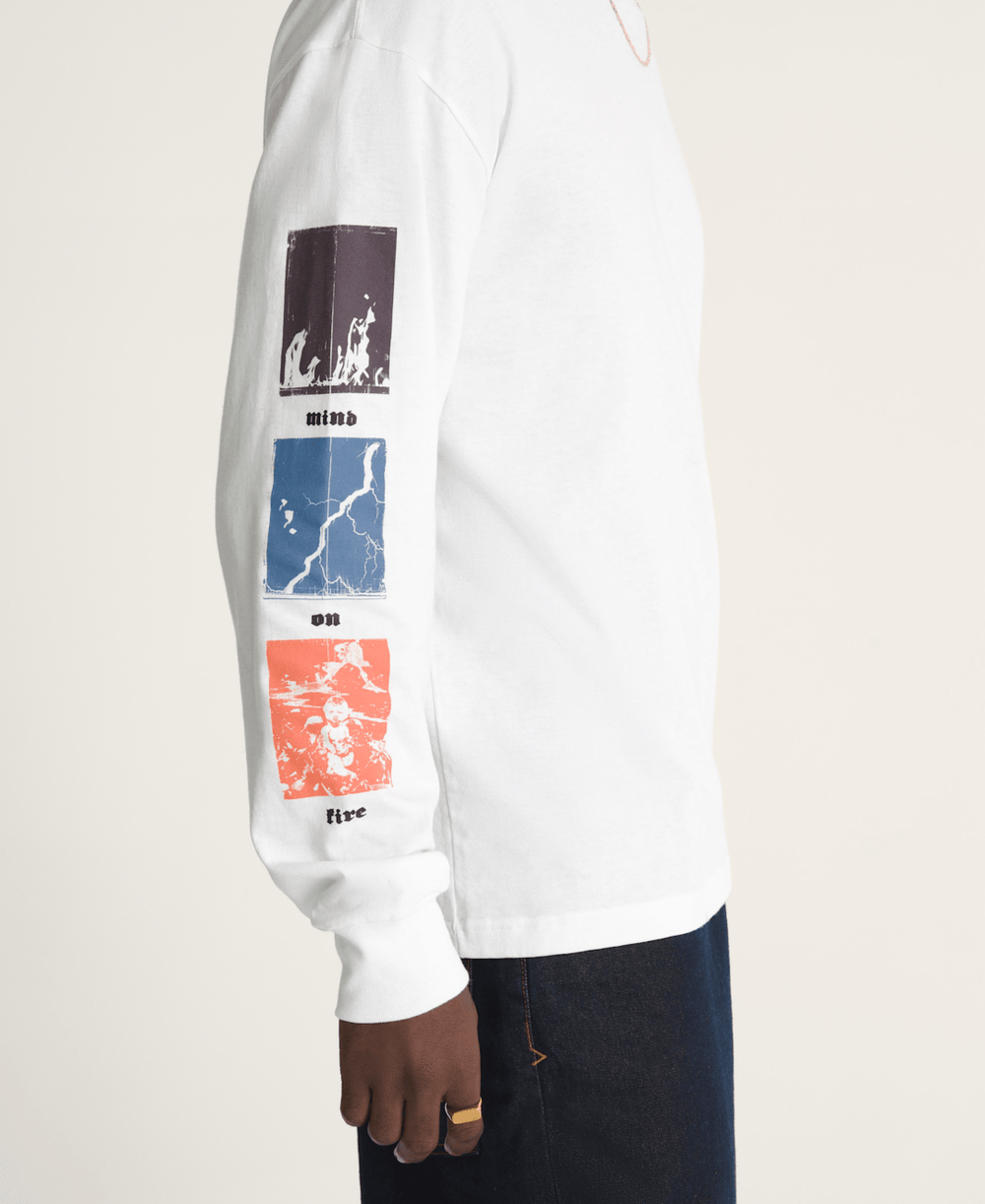 Men Vans Stormcast Long Sleeve T-Shirt in Marshmallow White