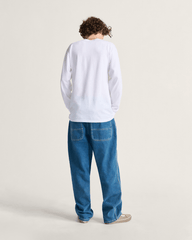 Men Vans Left Chest Logo Long Sleeve T-Shirt in White / Black