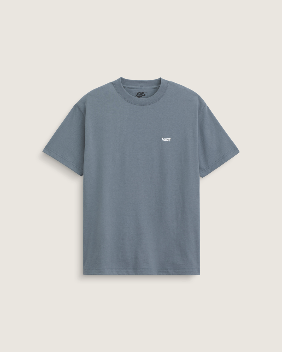 Men Vans Left Chest Logo T-Shirt in Stormy Weather Blue