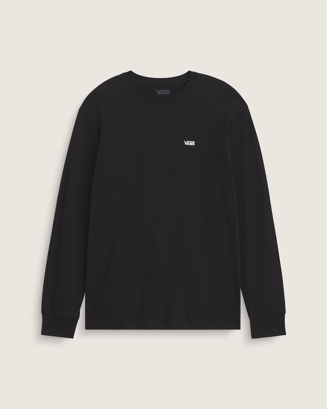 Men Vans Left Chest Logo Long Sleeve T-Shirt in Black