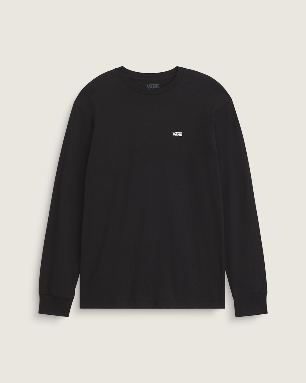 Men Vans Left Chest Logo Long Sleeve T-Shirt in Black