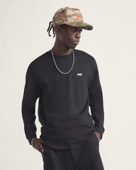 Men Vans Left Chest Logo Long Sleeve T-Shirt in Black