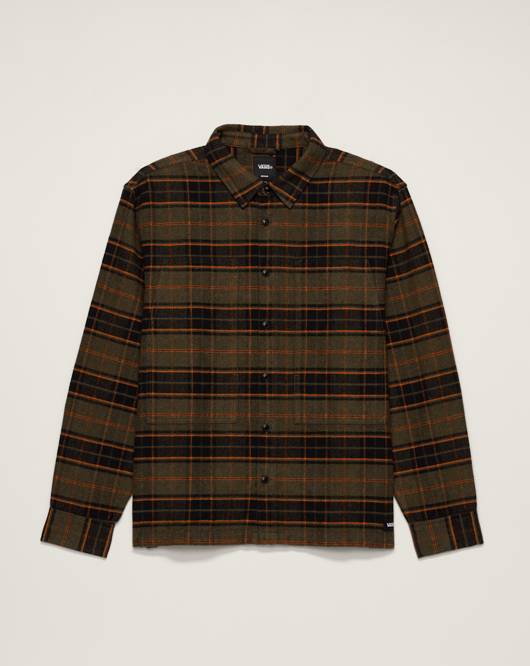 Men Vans Premium Flannel Shirt in Grape Leaf Green