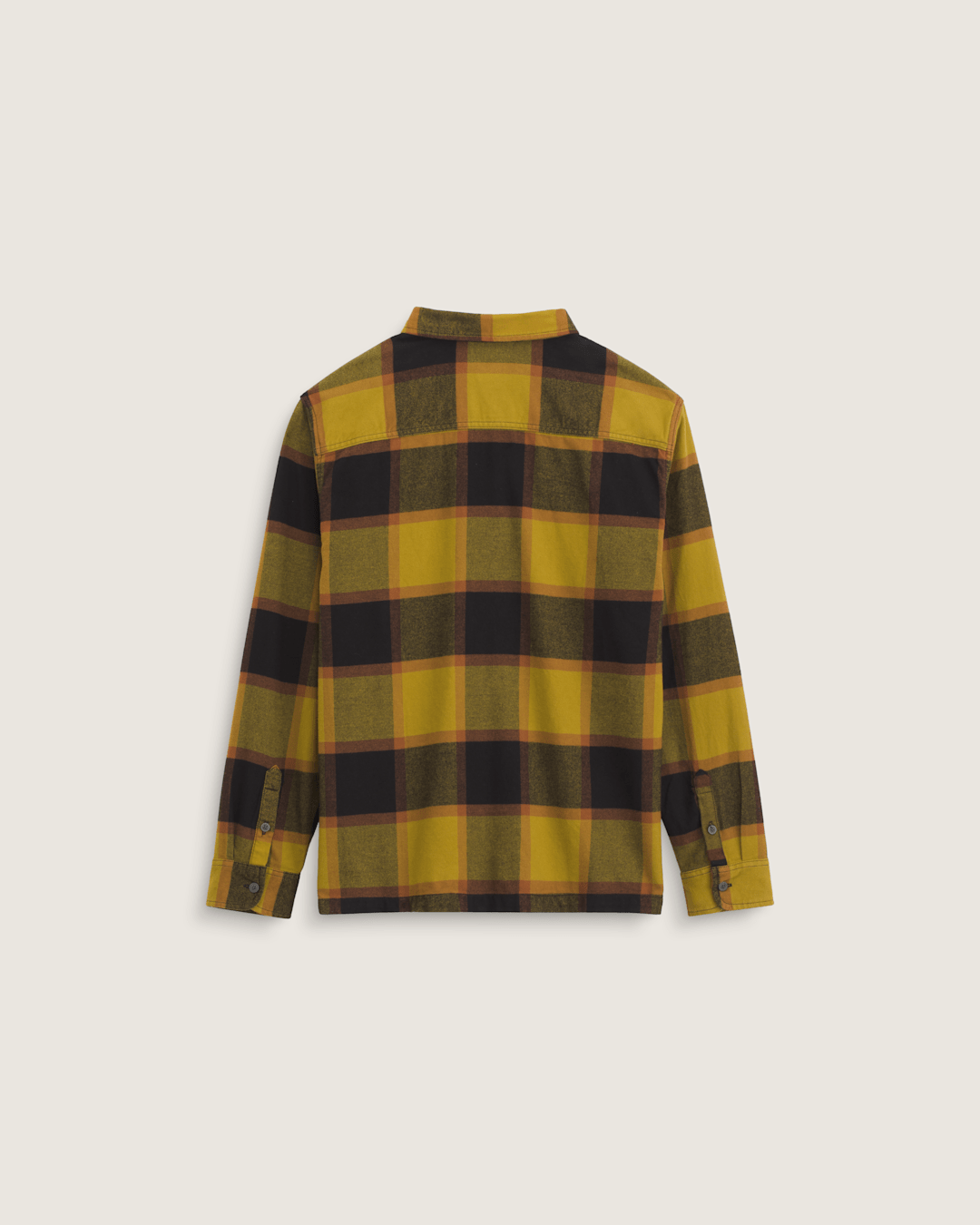 Men Vans Larkspur Plaid Flannel Shirt in Burnt Gold Yellow / Black