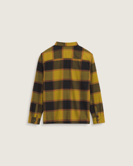 Men Vans Larkspur Plaid Flannel Shirt in Burnt Gold Yellow / Black