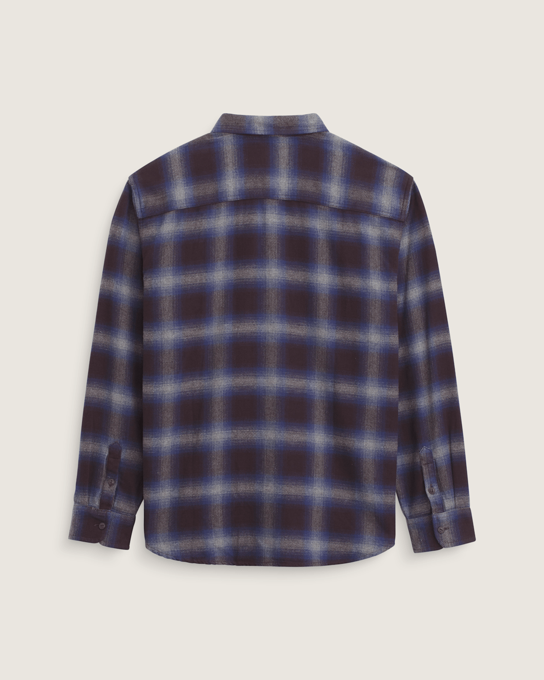 Men Vans Bixby Plaid Flannel Shirt in Dark Port Red / Pewter Heather Grey