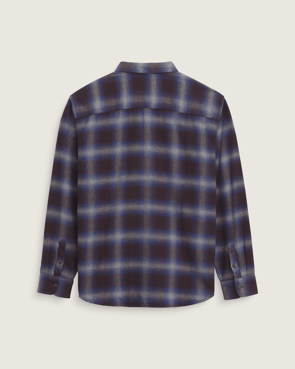 Men Vans Bixby Plaid Flannel Shirt in Dark Port Red / Pewter Heather Grey