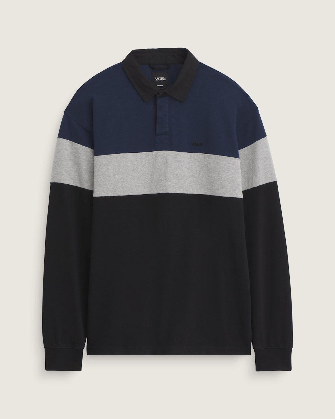 Men Vans Andy Rugby Long Sleeve Shirt in Black