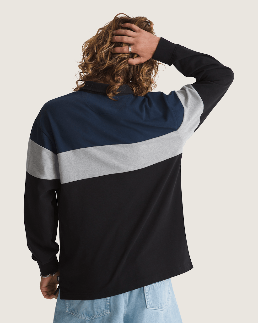 Men Vans Andy Rugby Long Sleeve Shirt in Black