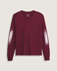 Men Vans Blur Drop Long Sleeve T-Shirt in Burgundy