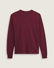 Men Vans Blur Drop Long Sleeve T-Shirt in Burgundy