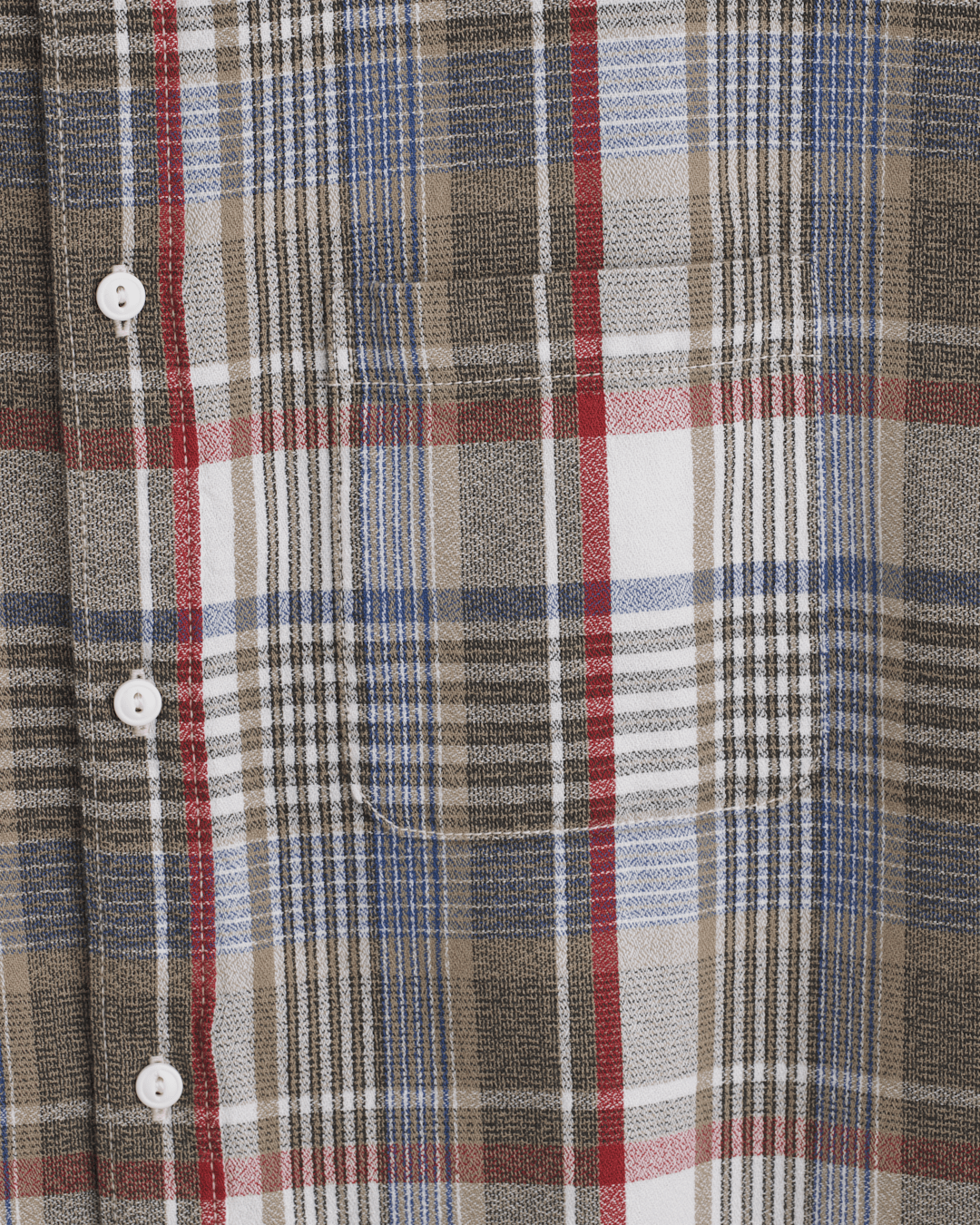 Men Vans Premium Button Up Shirt in Egret White / Elm Green