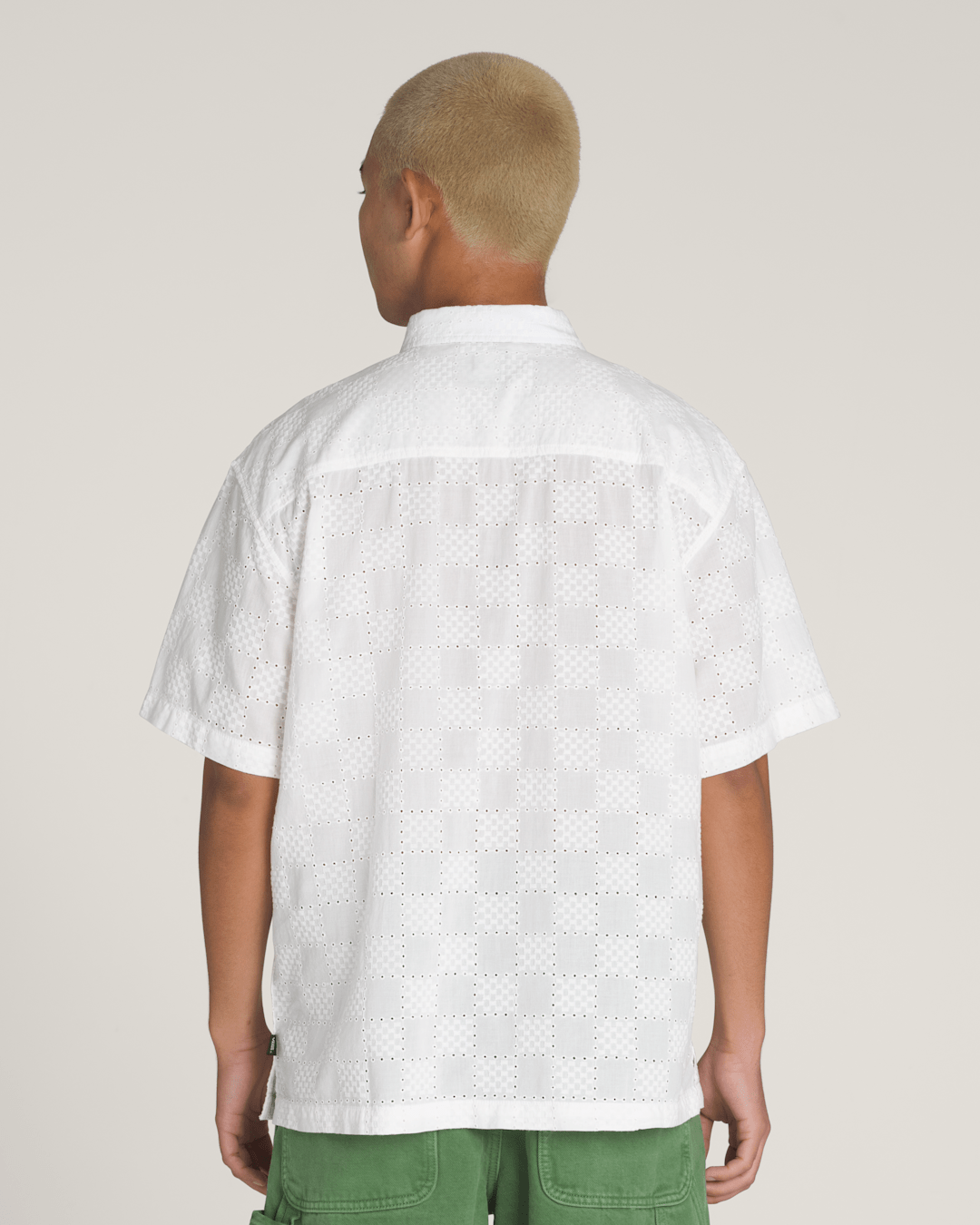 Men Vans Wayside Eyelet Woven Shirt in White