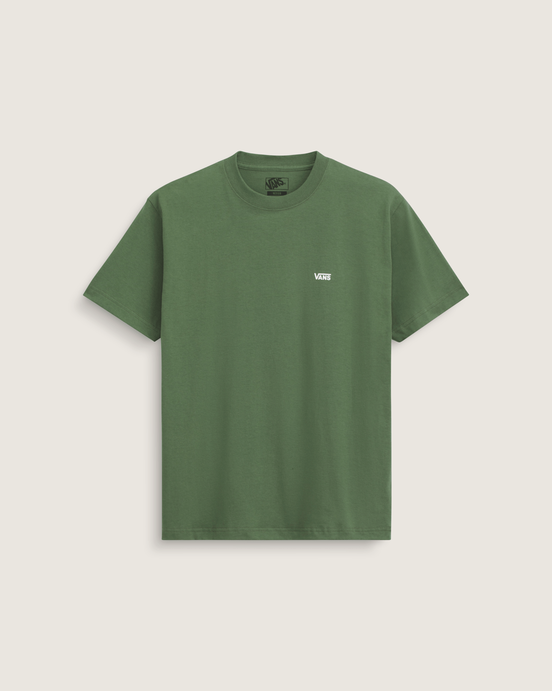 Men Vans Left Chest Logo T-Shirt in Pine Forest Green