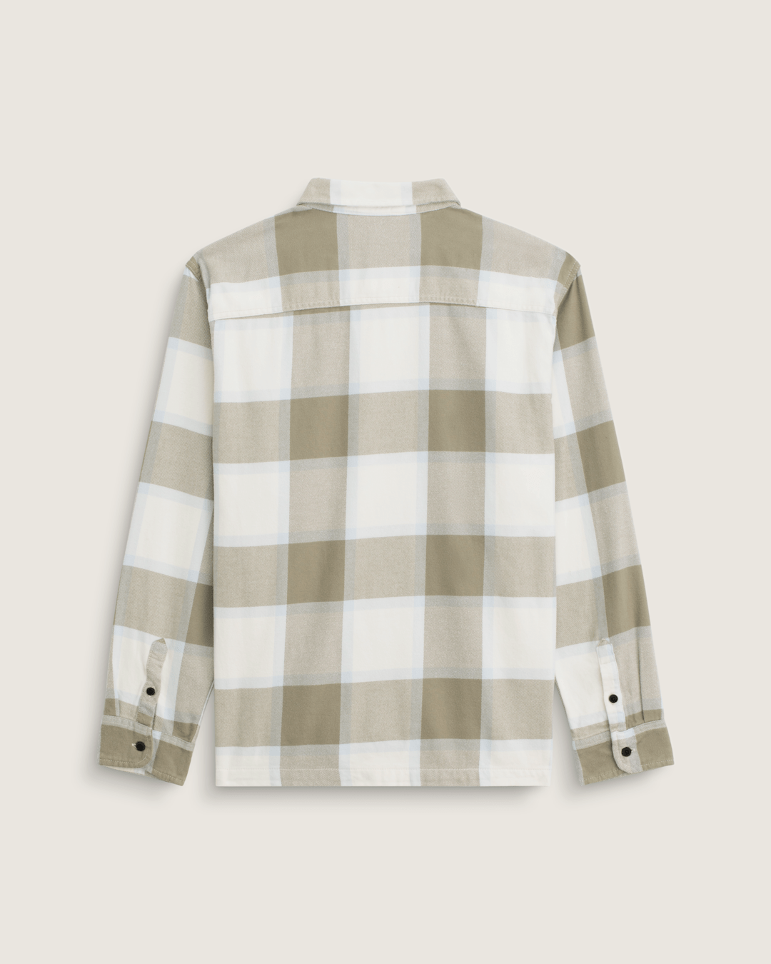 Men Vans Larkspur Flannel Shirt in Turtledove White