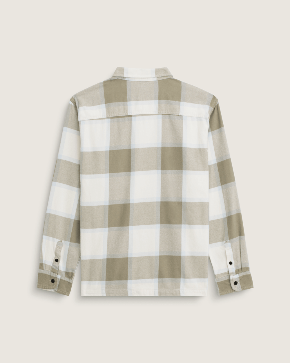 Men Vans Larkspur Flannel Shirt in Turtledove White